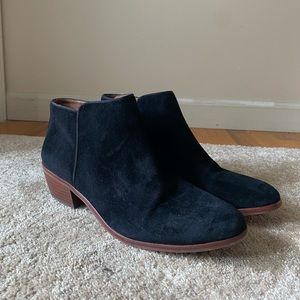 Sam Edelman Black Suede Short Boot Ankle Booties